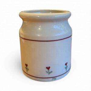 Hartstone Pottery 4” Provincial Posy Red Hearts Canister (No Lid)
